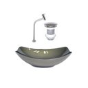 Ver imagem 2 de Kit Cuba de Vidro + Torneira para Lavatório Oval Chanfrada 46cm