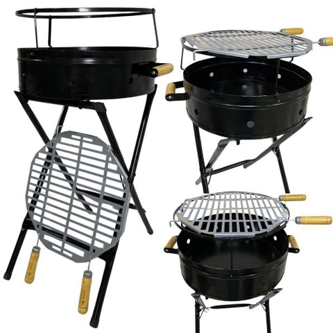Churrasqueira Pop Redonda com Grelha 38x79 Preto
