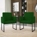 Ver imagem 4 de Kit Sofá 2 Lugares + 2 Poltronas para Recepção Sala Balaqui Cor:verde Verde