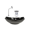 Ver imagem 2 de Kit Cuba de Vidro + Torneira para Lavatório Oval Chanfrada 46cm