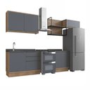 Ver imagem 3 de Cozinha Completa Modulada 5 Peças em MDF com 2 Balcões 2 Armários Aéreos e Nicho Industrial Viena Fr