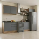 Ver imagem 1 de Cozinha Completa Modulada 5 Peças em MDF com 2 Balcões 2 Armários Aéreos e Nicho Industrial Viena Fr