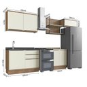 Ver imagem 3 de Cozinha Completa Modulada 5 Peças 6 Portas Viena Branco/Freijó/Cinza Argila