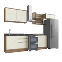 Ver imagem 2 de Cozinha Completa Modulada 5 Peças 6 Portas Viena Branco/Freijó/Cinza Argila