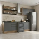 Ver imagem 1 de Cozinha Completa Modulada 5 Peças em MDF com 2 Balcões 2 Armários Aéreos e Nicho Industrial Viena Fr
