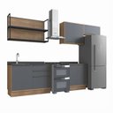 Ver imagem 2 de Cozinha Completa Modulada 5 Peças em MDF com 2 Balcões 2 Armários Aéreos e Nicho Industrial Viena Fr