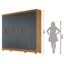 Ver imagem 6 de Guarda Roupa Casal 8 Portas 4 Gavetas Freijo / Cinza Diplomata - Moval