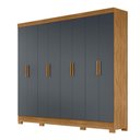 Ver imagem 2 de Guarda Roupa Casal 8 Portas 4 Gavetas Freijo / Cinza Diplomata - Moval