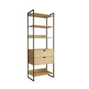 Ver imagem 2 de Closet Solteiro Estilo Industrial Loft 1 Módulo com Gaveta Canela Ferro Preto