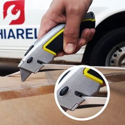 Estilete Trapezoidal Fertak Tools 18mm com Dispenser Retrátil e 5 Lâminas - 4 Estilete Trapezoidal Fertak Tools 18mm com Dispenser Retrátil e 5 Lâminas - 4