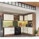 Ver imagem 1 de Cozinha Completa Modulada 8 Peças 11 Portas Viena Branco/Freijó/Cinza Argila