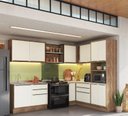 Ver imagem 1 de Cozinha Completa Modulada 8 Peças 11 Portas Viena Branco/Freijó/Cinza Argila