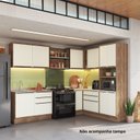Ver imagem 2 de Cozinha Completa Modulada 8 Peças 11 Portas Viena Branco/Freijó/Cinza Argila
