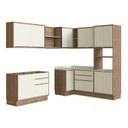 Ver imagem 3 de Cozinha Completa Modulada 8 Peças 11 Portas Viena Branco/Freijó/Cinza Argila