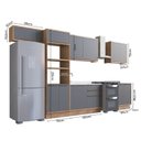Ver imagem 3 de Cozinha Completa Modulada 6 Peças 2 Balcões 3 Armários Aéreos e 1 Torre Quente 100% MDF Viena Freijó