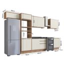Ver imagem 3 de Cozinha Completa Modulada 6 Peças 2 Balcões 3 Armários Aéreos e 1 Torre Quente 100% MDF Viena Freijó
