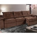 Ver imagem 1 de Sofá Retrátil e Reclinável 4 Lugares 2,90m com Molas Ensacadas Espuma D28 Veludo para Sala de Tv