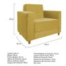 Kit Sofá 2 Lugares e Poltrona Denver Suede - Cor Amarelo - 4