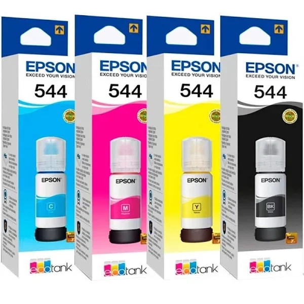 Kit 4 Tintas Epson 544 T544 para Impressora L-3110 L-3150 L-3250 - Refill - 2