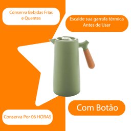 Garrafa Termica com Cabo Madeira Nordica Menta 1 Litro - 4