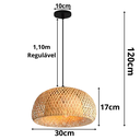 Ver imagem 6 de Luminária Pendente 30cm Lustre Teto Bambu Natural Gimpo Kjdd-e-639-30cm