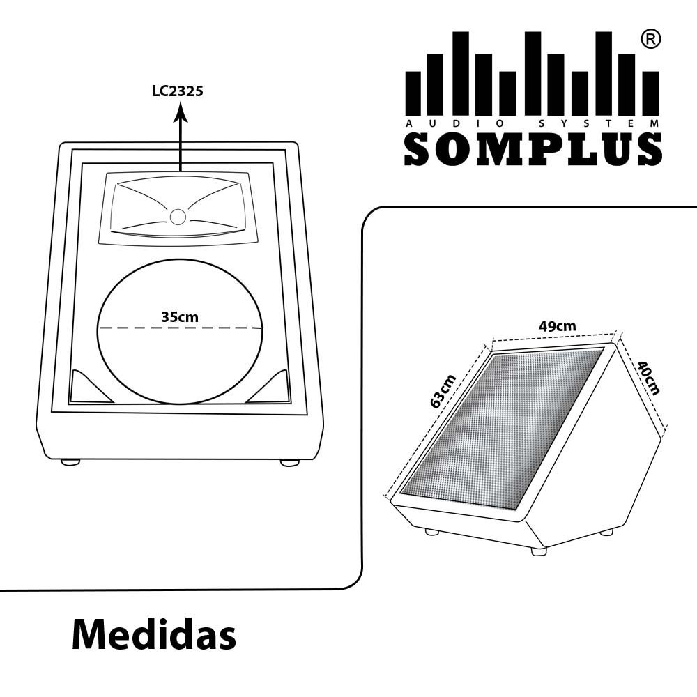 Gabinete para Monitor de palco para 1 Falantes de 15 polegadas + Corneta para driver SomPlus - 4