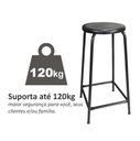 Ver imagem 6 de Kit 2 Bancos Banqueta Bar 55cm Empilhavel Para Lanchonete Mesa Cozinha Preto