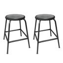 Ver imagem 1 de Kit 2 Bancos Banqueta Bar 55cm Empilhavel Para Lanchonete Mesa Cozinha Preto