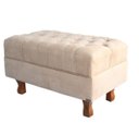 Ver imagem 1 de Puff Decorativo Chesterfield Elizabeth Suede Bege - 60cm