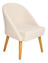 Ver imagem 4 de Cadeira Poltrona Lua Suede Bege Pés Palito p/ Sala, Quarto, Escritório, Recepção e Clínica