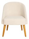 Ver imagem 2 de Cadeira Poltrona Lua Suede Bege Pés Palito p/ Sala, Quarto, Escritório, Recepção e Clínica