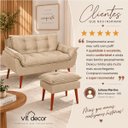 Ver imagem 7 de Kit Namoradeira + Puff Opala Decorativo para Sala Bege