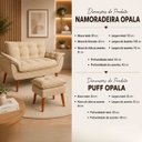 Ver imagem 4 de Kit Namoradeira + Puff Opala Decorativo para Sala Bege