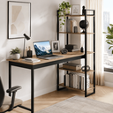 Ver imagem 2 de Escrivaninha com Estante 4 Prateleiras Mesa para Escritório Home Office Industrial
