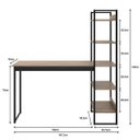 Ver imagem 6 de Escrivaninha com Estante 4 Prateleiras Mesa para Escritório Home Office Industrial