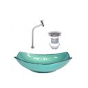 Ver imagem 2 de Kit Cuba de Vidro + Torneira para Lavatório Oval Chanfrada 46cm