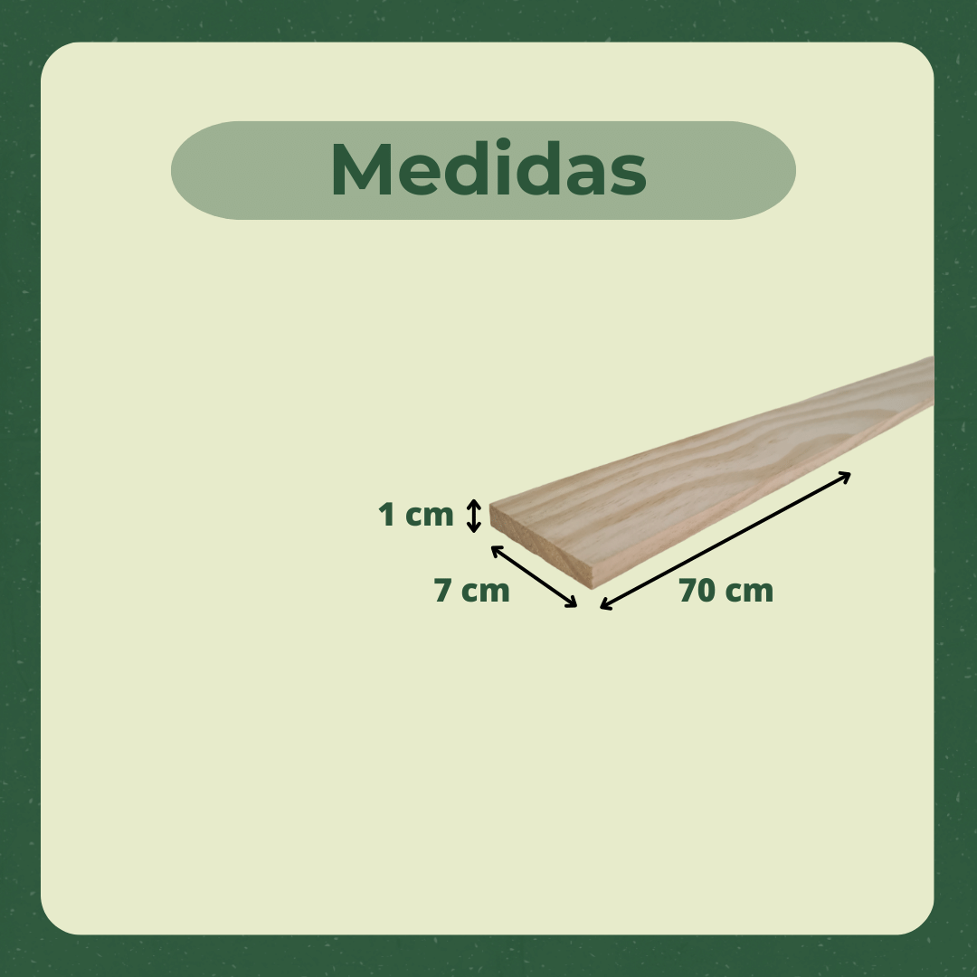 40 Ripas Sarrafos 1x7x70 Cm Madeira de Pinus Artesanato - 4