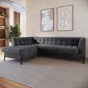 Ver imagem 1 de Sofá 3 Lugares com Chaise Terminal Cod. 2884 Zênite Yescasa Cinza Chumbo