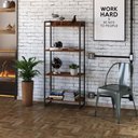 Ver imagem 2 de Kit 2 Estantes Multiuso Escritório Industrial 4 Prateleiras Areta 145x60cm C01 Nogal - Lyam Decor