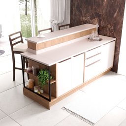 Bancada Ilha 6 Peças 3 Portas Cozinha Viena - 2