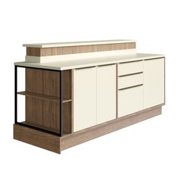 Bancada Ilha 6 Peças 3 Portas Cozinha Viena - 5
