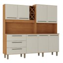 Ver imagem 2 de Armário para Cozinha 7 Portas 3 Gavetas com Balcão e Porta Garrafas Ajax