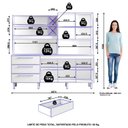 Ver imagem 4 de Armário para Cozinha 7 Portas 3 Gavetas com Balcão e Porta Garrafas Ajax Bege/Cinamomo/Areia