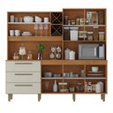 Ver imagem 3 de Armário para Cozinha 7 Portas 3 Gavetas com Balcão e Porta Garrafas Ajax