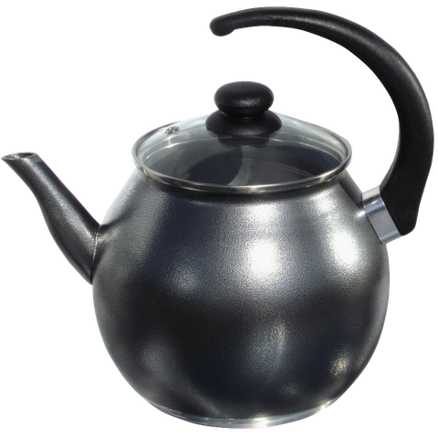 Chaleira Bola Premium Craqueada 3,0 Litros Tampa De Vidro