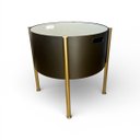 Ver imagem 1 de Mesa de Metal e Vidro Dourada e Bronze