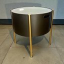 Ver imagem 2 de Mesa de Metal e Vidro Dourada e Bronze