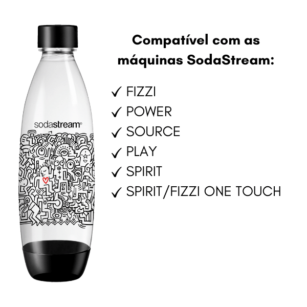 Conjunto de 2 Garrafas Plásticas Good Vibes e Happiness Sodastream