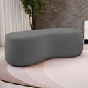 Ver imagem 2 de Kit 02 Puffs Decorativos Living Aisha Orgânico 02 Lugares Bouclê Cinza Escuro - Abmaza