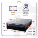 Ver imagem 3 de Conjunto Cama Box Queen Dakota Preto 158x198x57 Espuma D33